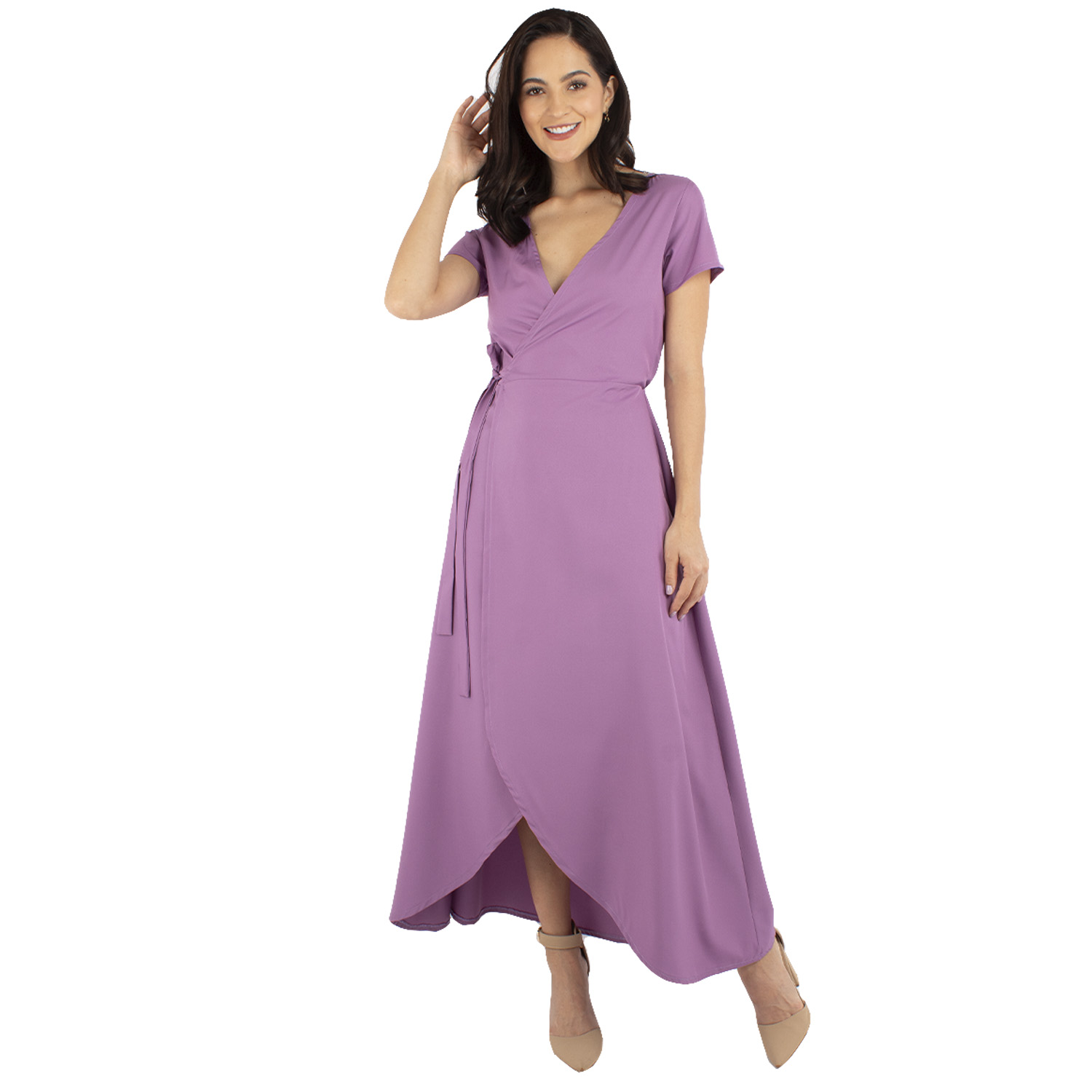 Maxivestido Cruzado Amad SS23-V02-LI-S Púrpura