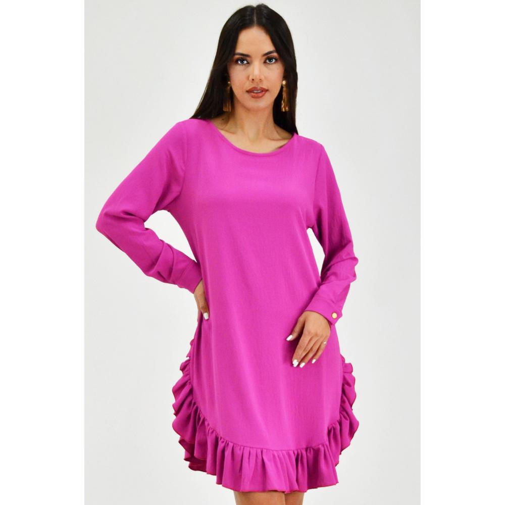 Foto 2 pulgar | Vestido con Holán Roman Fashión Rosa para Mujer