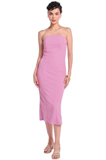 Foto 1 | Vestido Devendi color Púrpura Strapless Midi Stretch