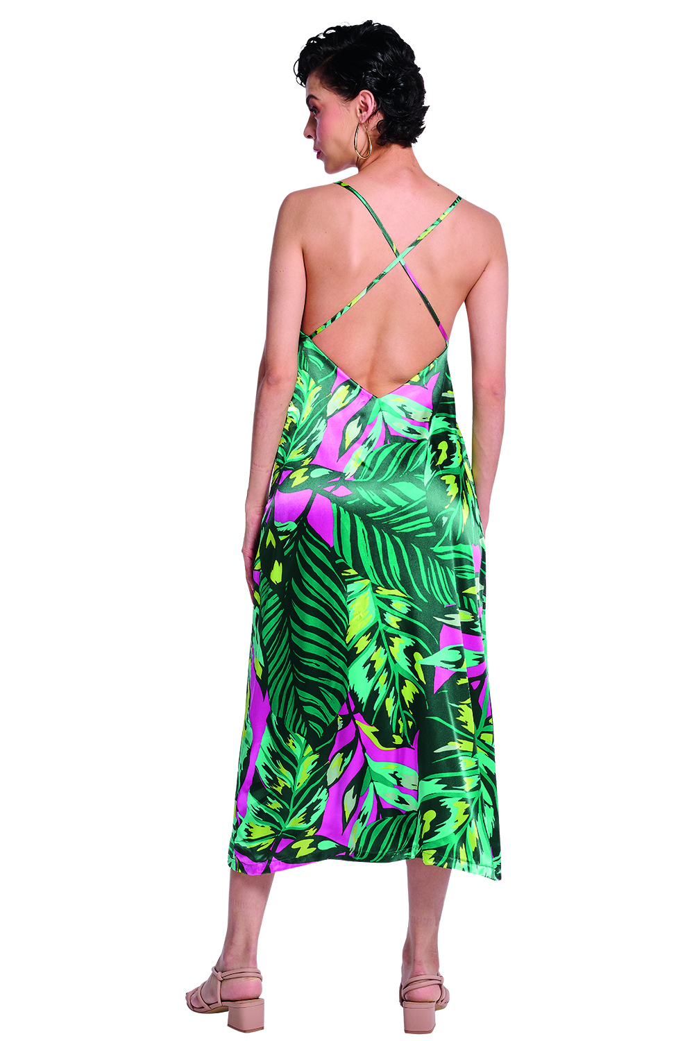 Foto 2 | Vestido Devendi color Verde para Mujer
