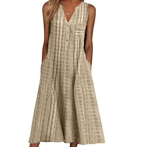 Venta Internacional - Vestido para Mujer Jomgeroz Sin Mangas Con Cuello V y Bolsas
