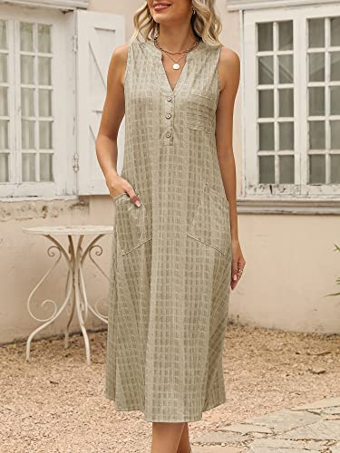 Foto 4 pulgar | Venta Internacional - Vestido para Mujer Jomgeroz Sin Mangas Con Cuello V y Bolsas