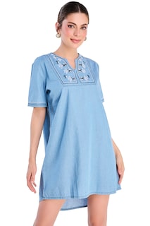 Foto 1 | Vestido Devendi Azul para Mujer