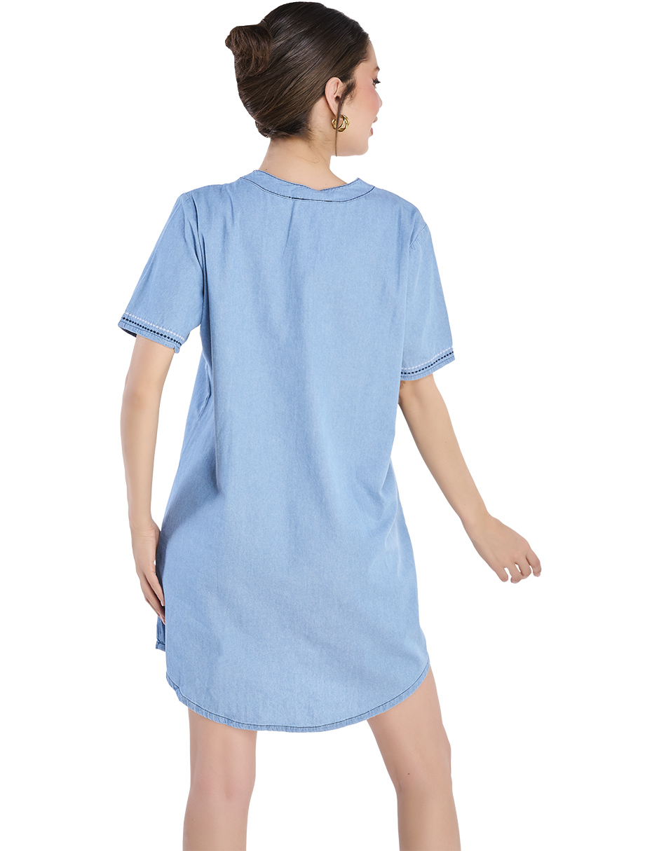 Foto 2 | Vestido Devendi Azul para Mujer