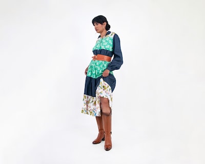 Foto 1 | Vestido De Dama A Ángelozano Tipo Campirano Varios Estampados, Con Cinto De Hebilla, Al-w 55