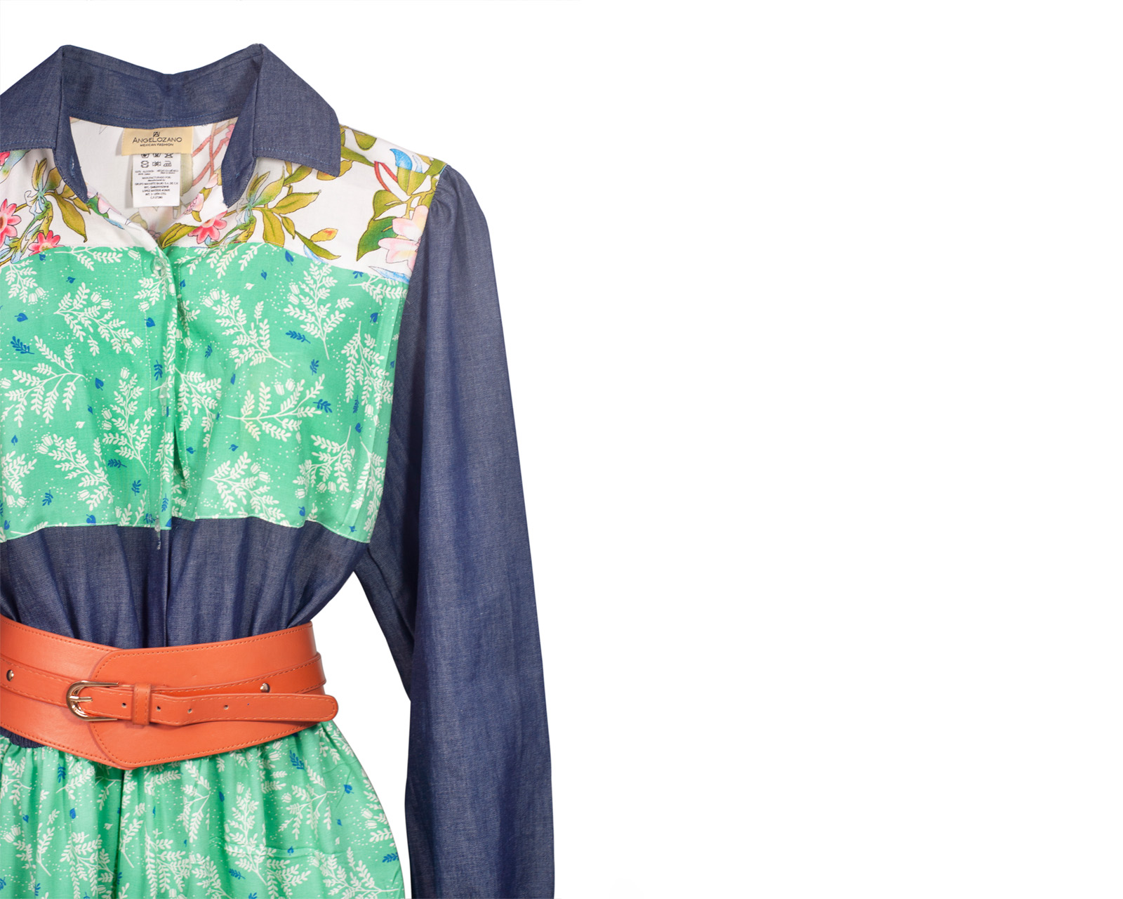 Foto 4 | Vestido De Dama A Ángelozano Tipo Campirano Varios Estampados, Con Cinto De Hebilla, Al-w 55