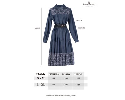 Foto 2 | Vestido De Dama A Ángelozano Tipo Campirano Varios Estampados, Con Cinto De Hebilla, Al-w 55