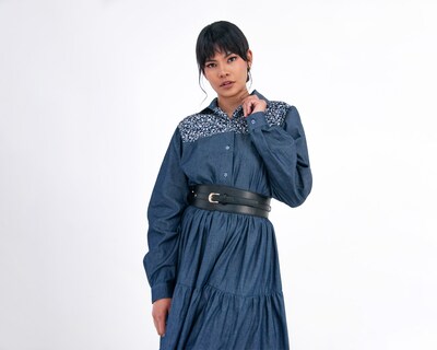 Foto 5 | Vestido De Dama A Ángelozano Tipo Campirano Varios Estampados, Con Cinto De Hebilla, Al-w 55