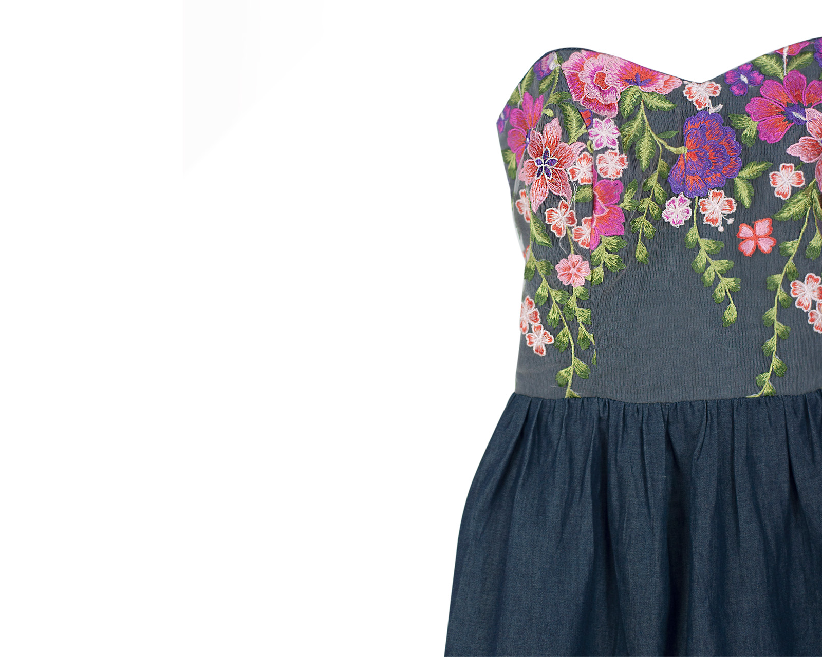 Foto 5 pulgar | Vestido A Ángelozano tipo Corseé Escote Corazón de Mezclilla