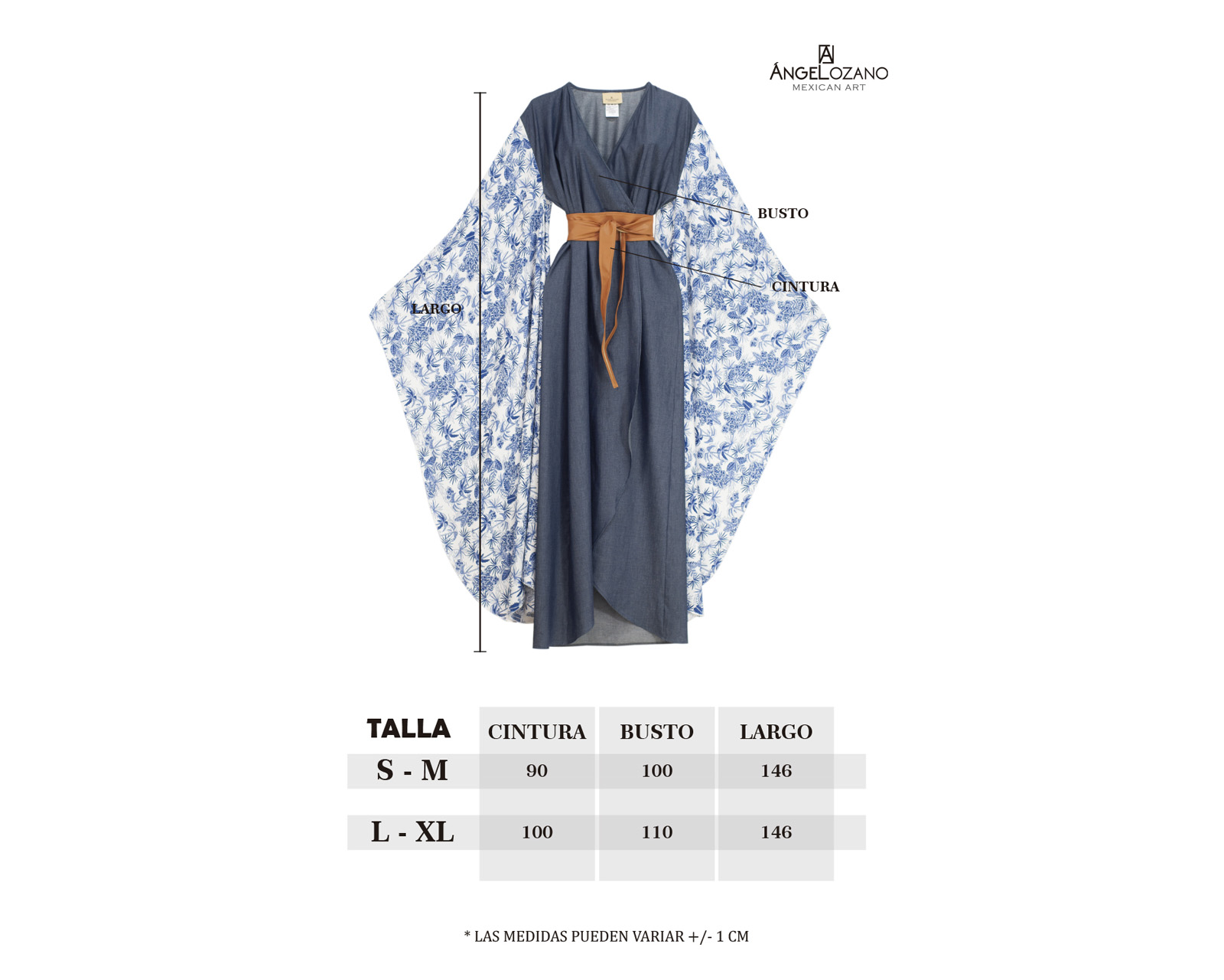 Foto 3 pulgar | Vestido A Ángelozano Azul para Mujer