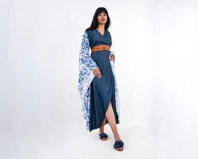Foto 3 | Vestido A Ángelozano Azul para Mujer