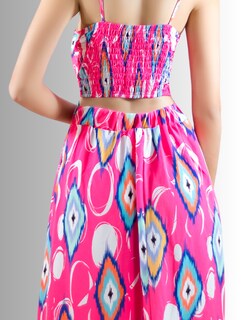 Foto 5 | Vestido Largo Ves-1007 Fucsia con Estampados de Mujer