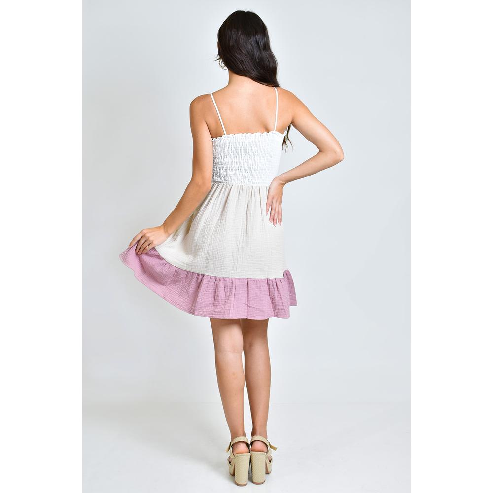 Foto 4 pulgar | Vestido Tricolor Roman Fashion /juvenil 85113 Beige