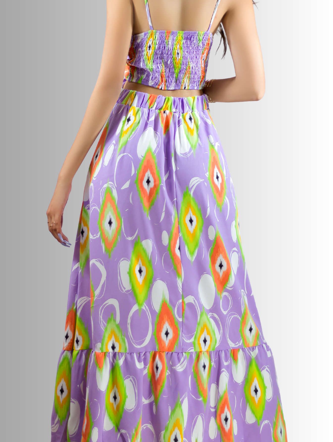 Foto 5 | Vestido De Mujer Largo Ves-1007 Lila con Estampados