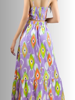 Foto 5 | Vestido De Mujer Largo Ves-1007 Lila con Estampados