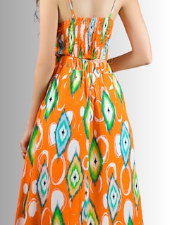 Foto 5 | Vestido de Mujer Largo Ves-1007 Naranja con Estampado