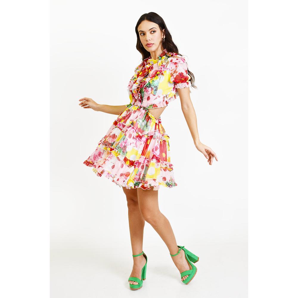 Vestido de Holanes sin Espalda Roman Fashion Multicolor para Mujer