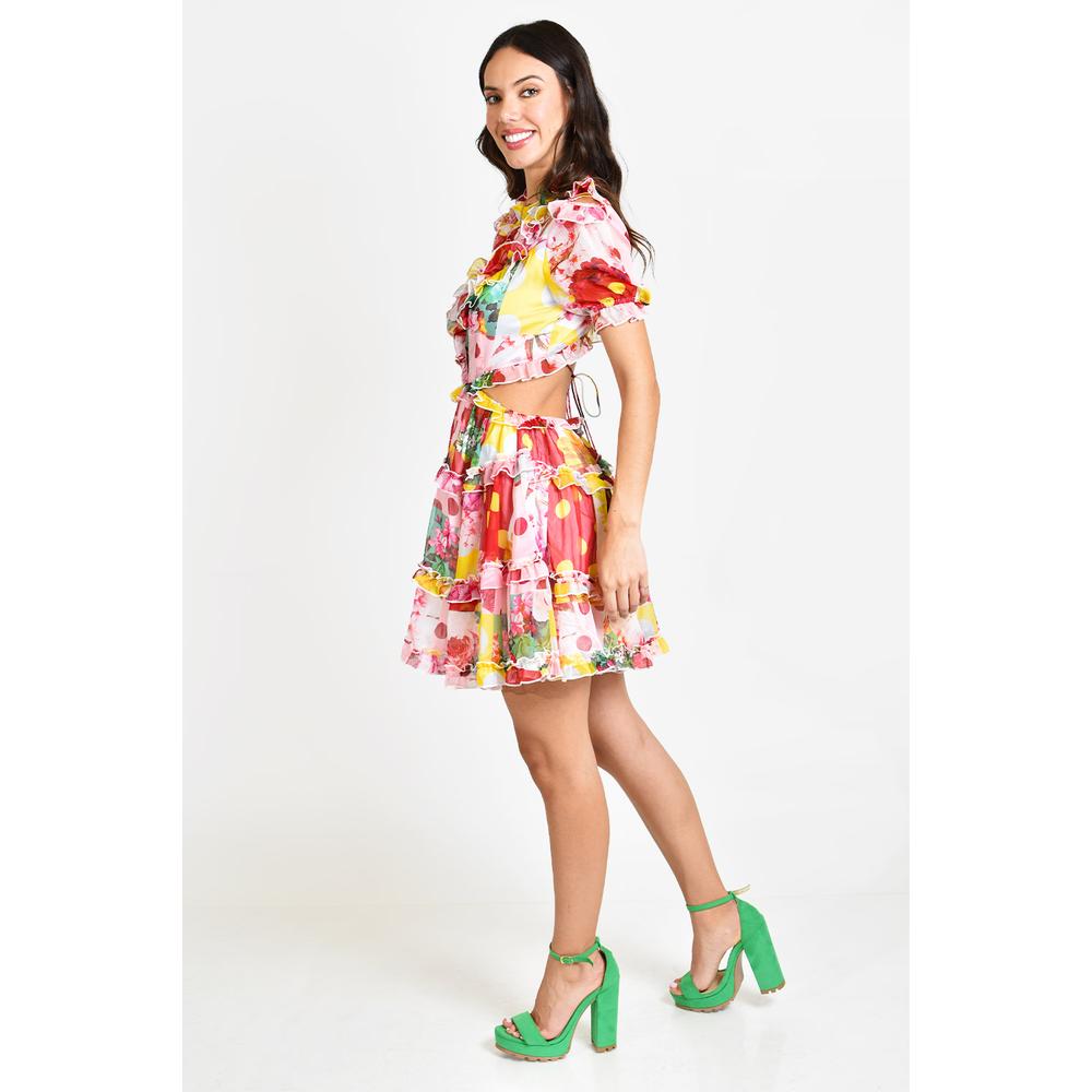 Foto 2 | Vestido de Holanes sin Espalda Roman Fashion Multicolor para Mujer