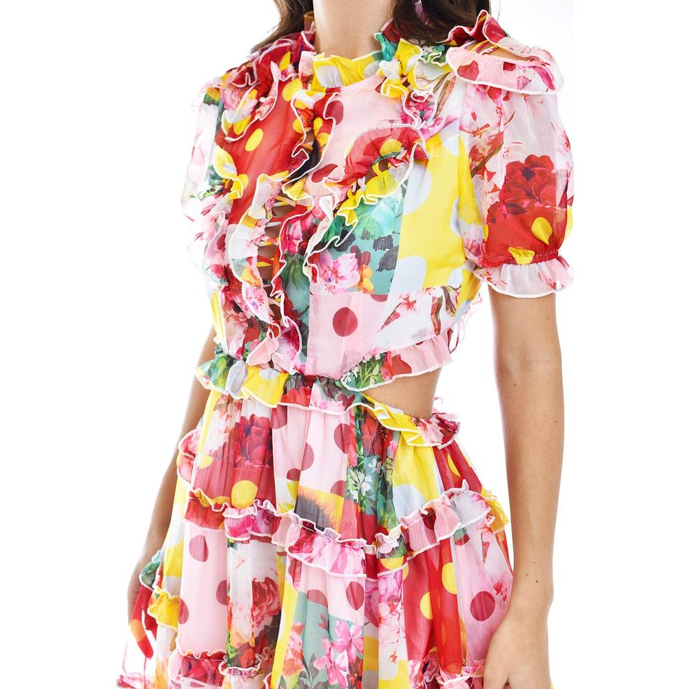 Foto 5 pulgar | Vestido de Holanes sin Espalda Roman Fashion Multicolor para Mujer