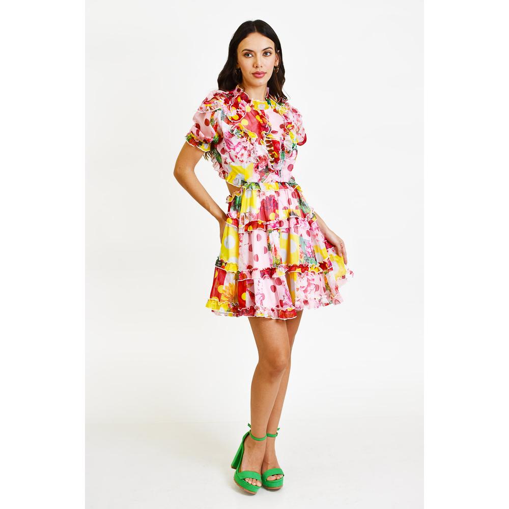 Foto 6 pulgar | Vestido de Holanes sin Espalda Roman Fashion Multicolor para Mujer