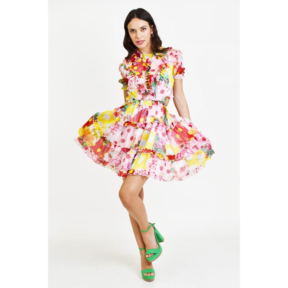 Foto 7 pulgar | Vestido de Holanes sin Espalda Roman Fashion Multicolor para Mujer
