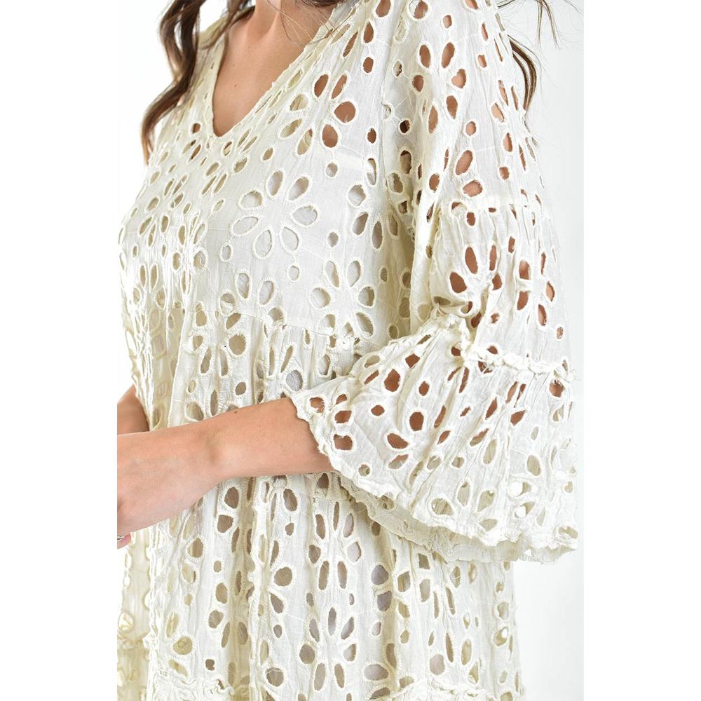 Foto 5 pulgar | Vestido Detalle Calado /juvenil, 8515 (hueso) Beige