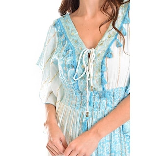 Foto 4 | Vestido Bohemio Manga Kimono /juvenil, 8544 (azul Claro) Azul