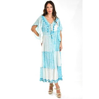 Foto 5 | Vestido Bohemio Manga Kimono /juvenil, 8544 (azul Claro) Azul