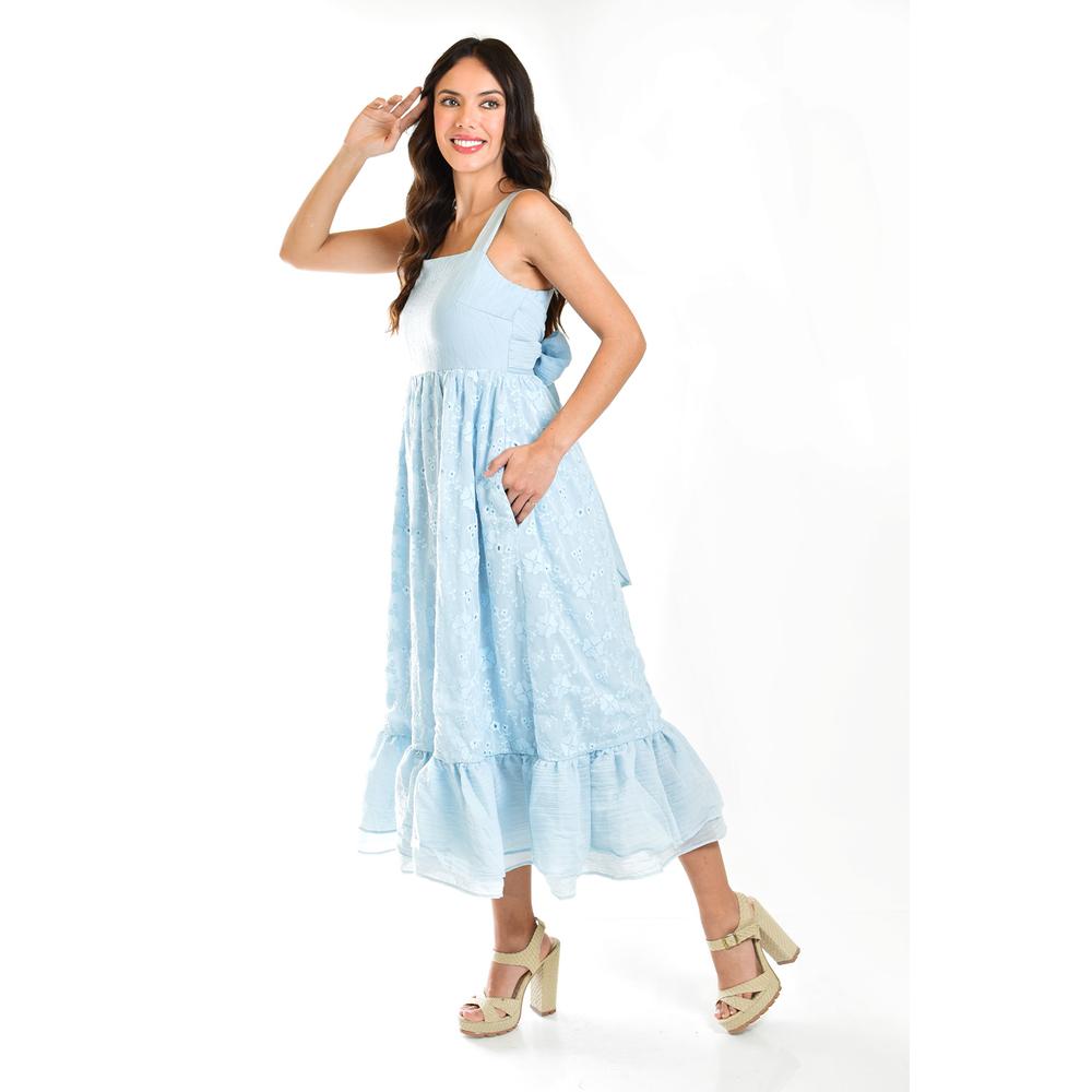 Vestido Midi Bordado Roman Fashion /juvenil, 14528 (azul Claro) Azul