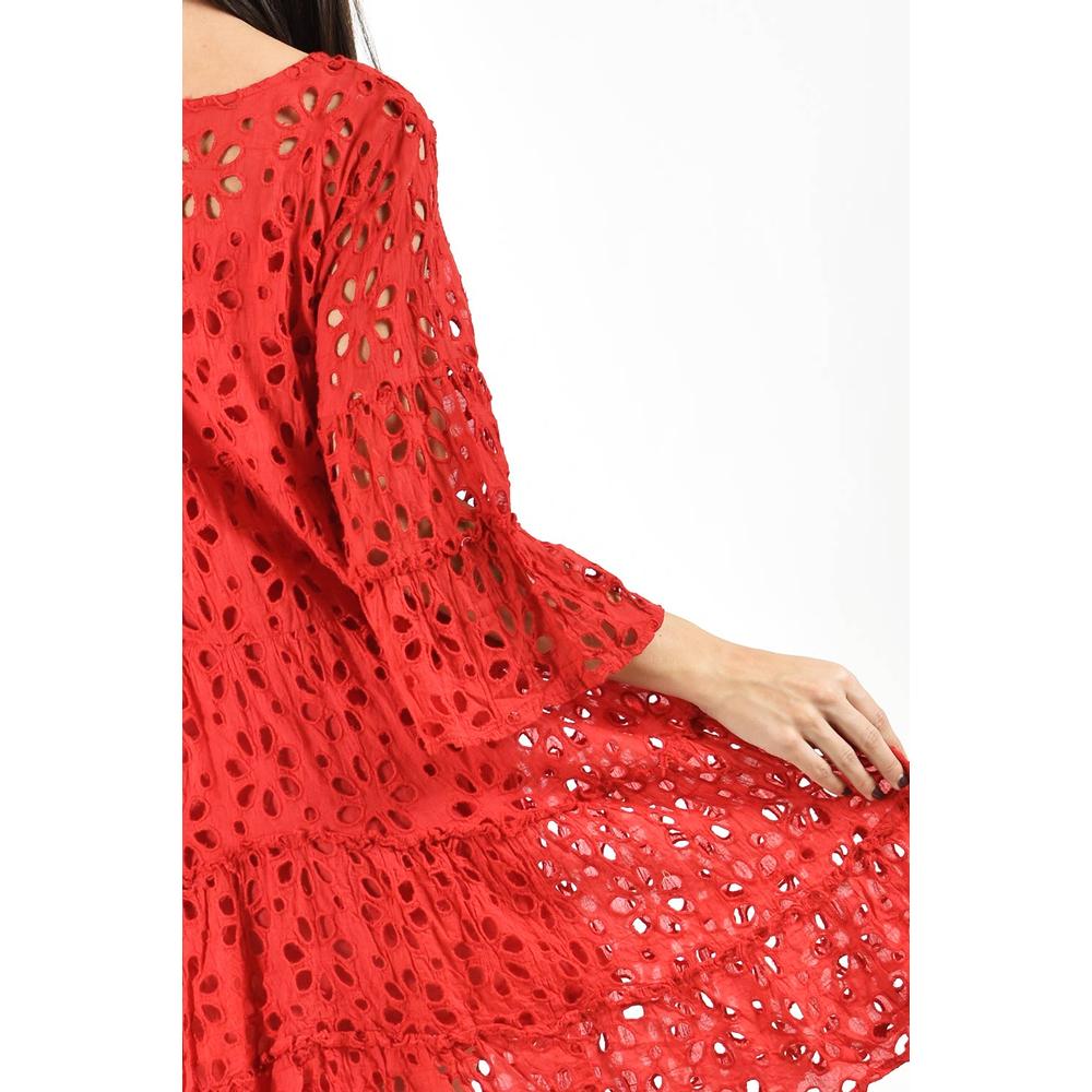 Foto 4 | Vestido Detalle Calado /juvenil, 8515 (rojo) Rojo