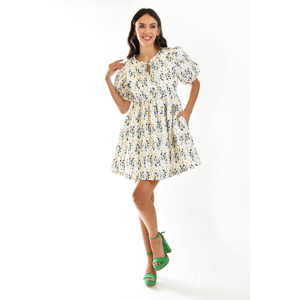 Foto 2 pulgar | Vestido Bordado De Margaritas Roman Fashion /juvenil, 13705 (blanco) Blanco