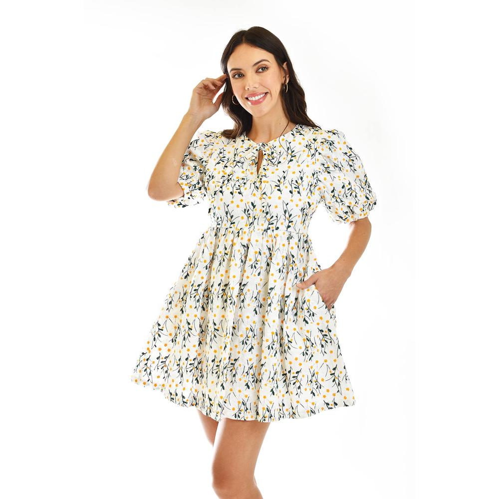 Foto 5 | Vestido Bordado De Margaritas Roman Fashion /juvenil, 13705 (blanco) Blanco