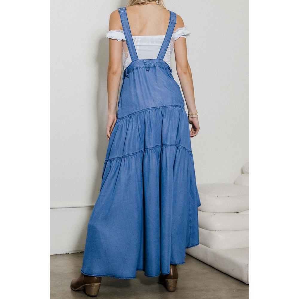 Foto 2 | Vestido Overol Asimetrico /juvenil, 038 (azul Medio) Azul