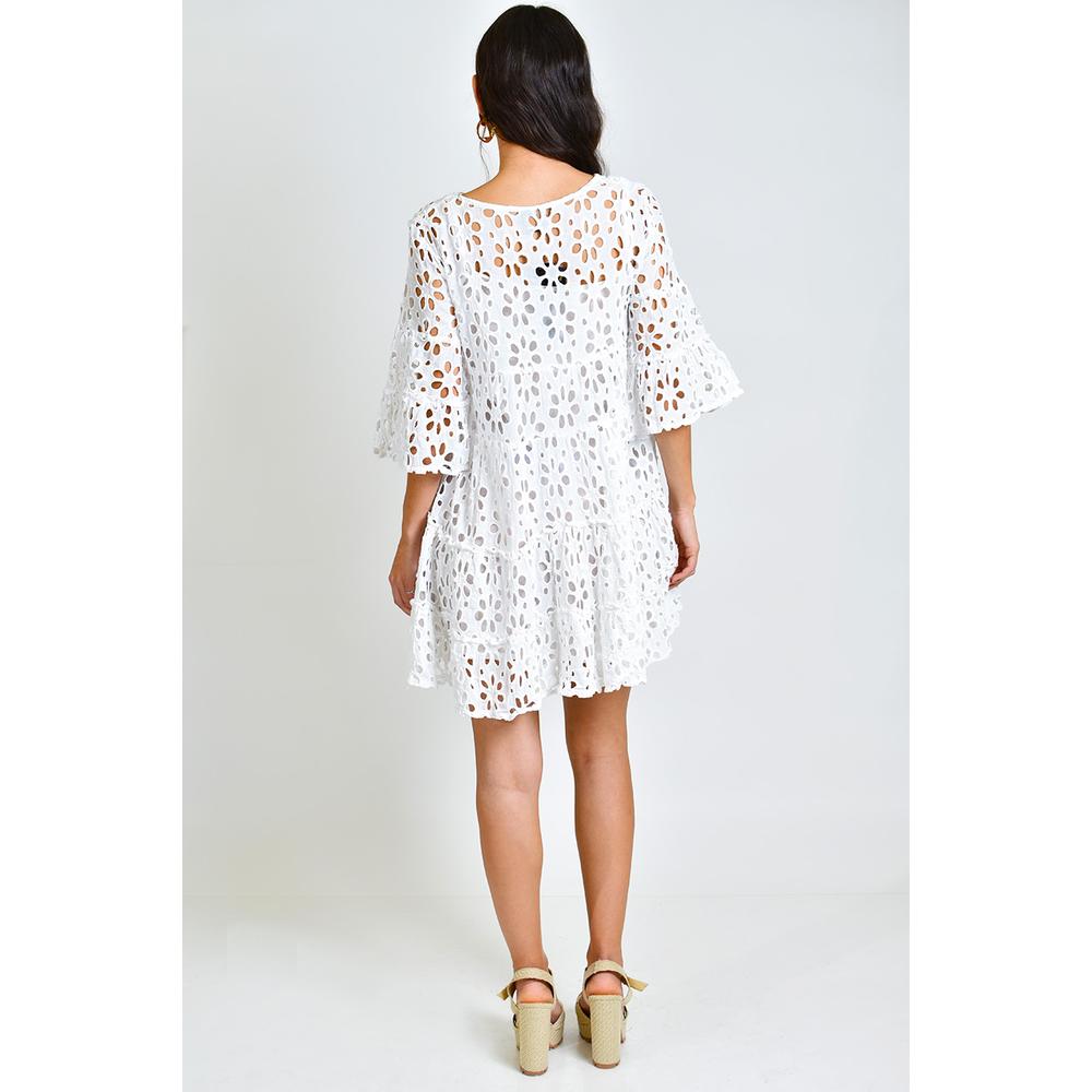 Foto 3 | Vestido Detalle Calado /juvenil, 8515 (blanco) Blanco