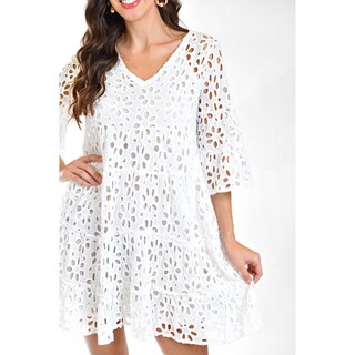 Foto 4 | Vestido Detalle Calado /juvenil, 8515 (blanco) Blanco