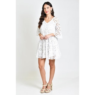 Foto 5 | Vestido Detalle Calado /juvenil, 8515 (blanco) Blanco