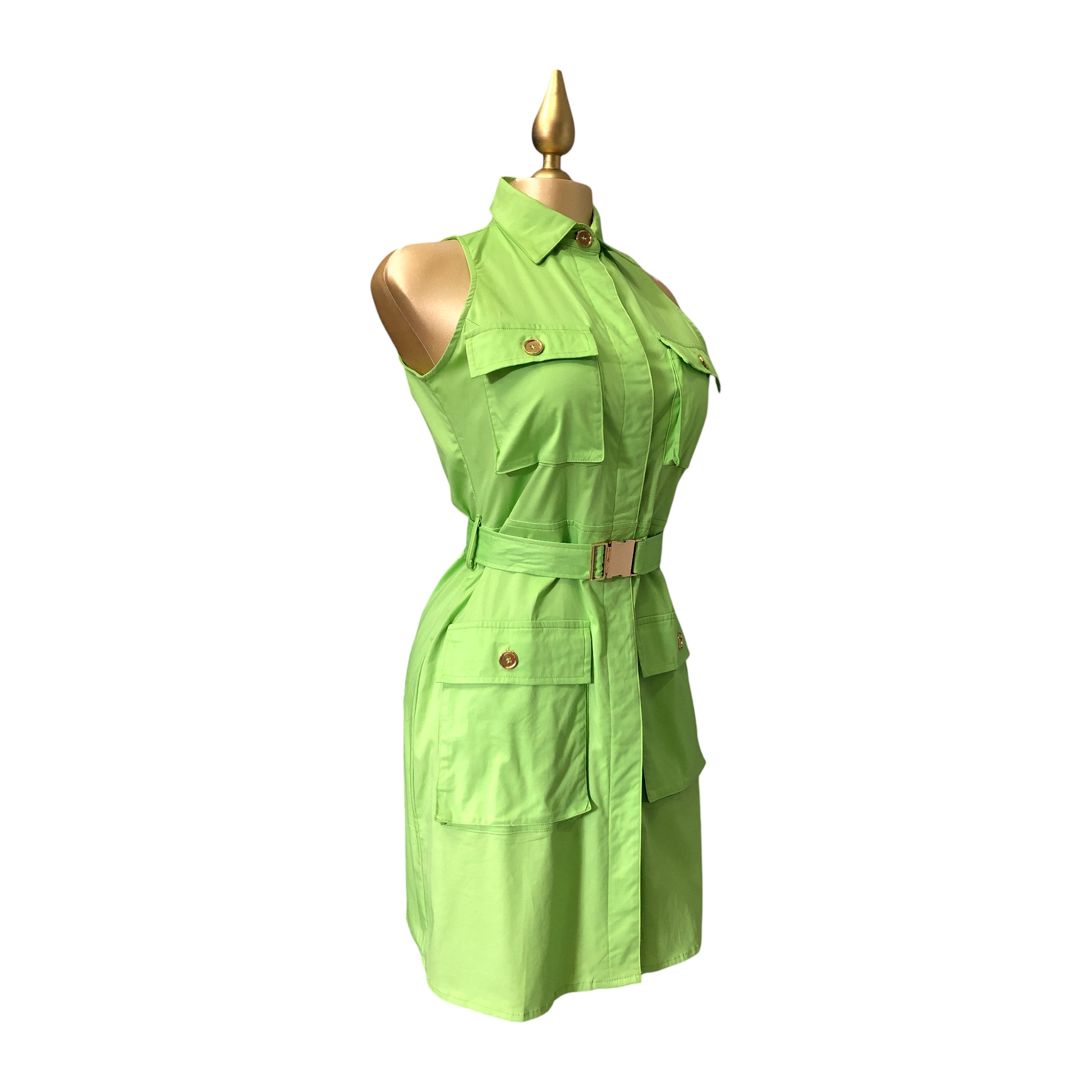 Foto 4 pulgar | Vestido Sin Mangas Verde Lc