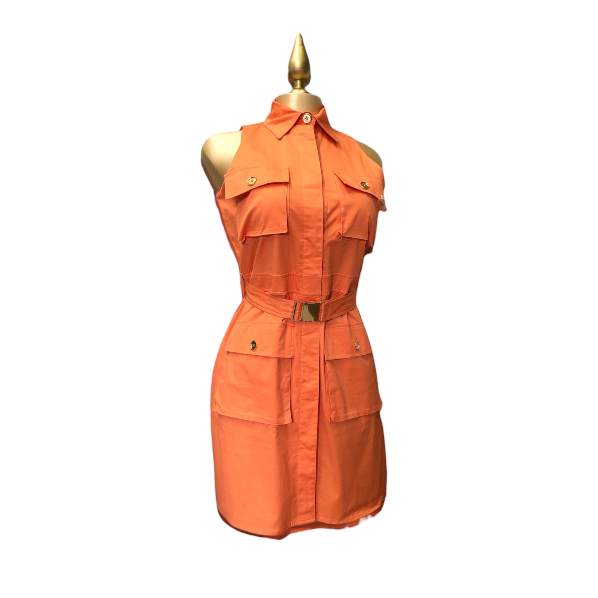 Vestido Sin Mangas Naranja  Lc