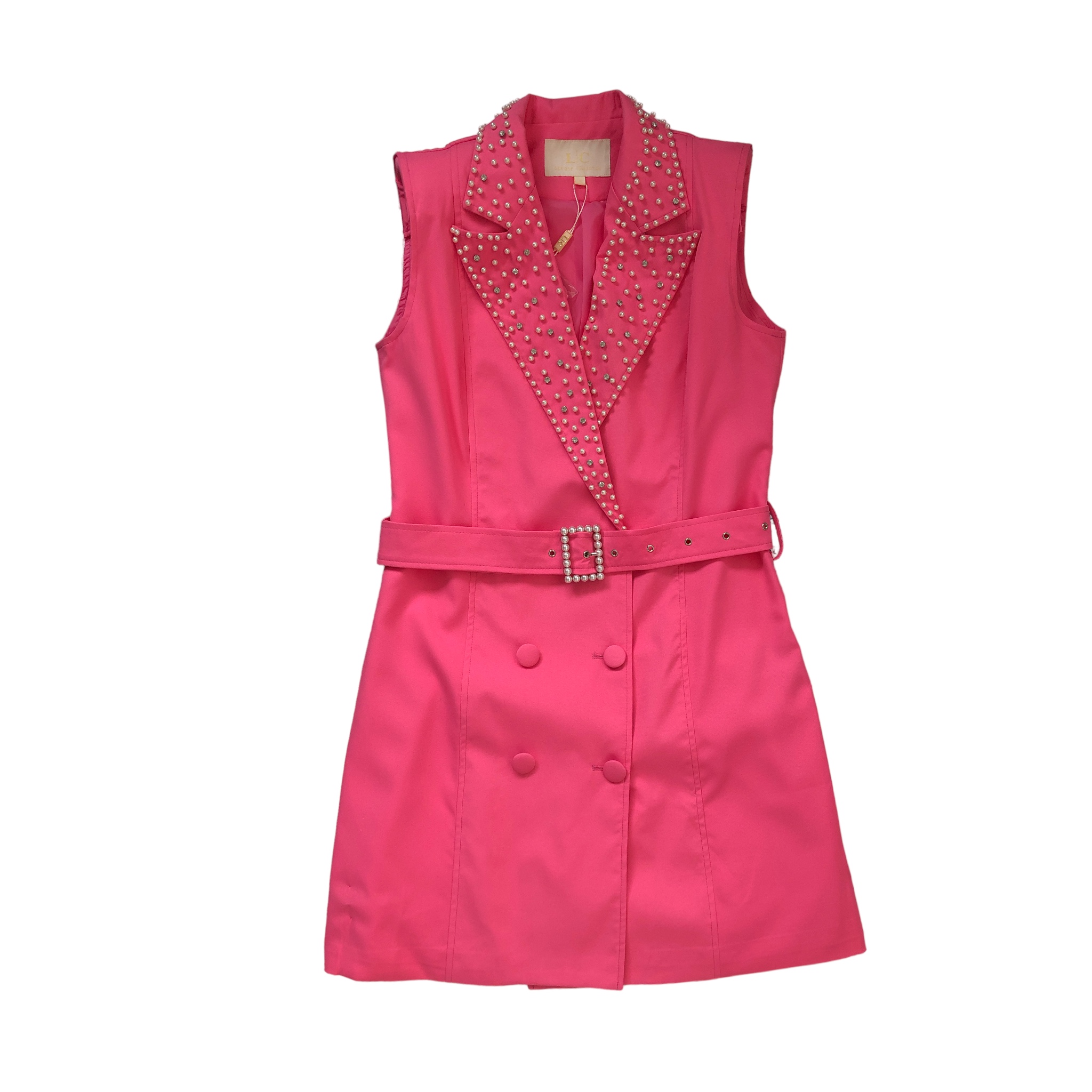 Foto 2 pulgar | Vestido con Pedrería Lc Rosa para Mujer