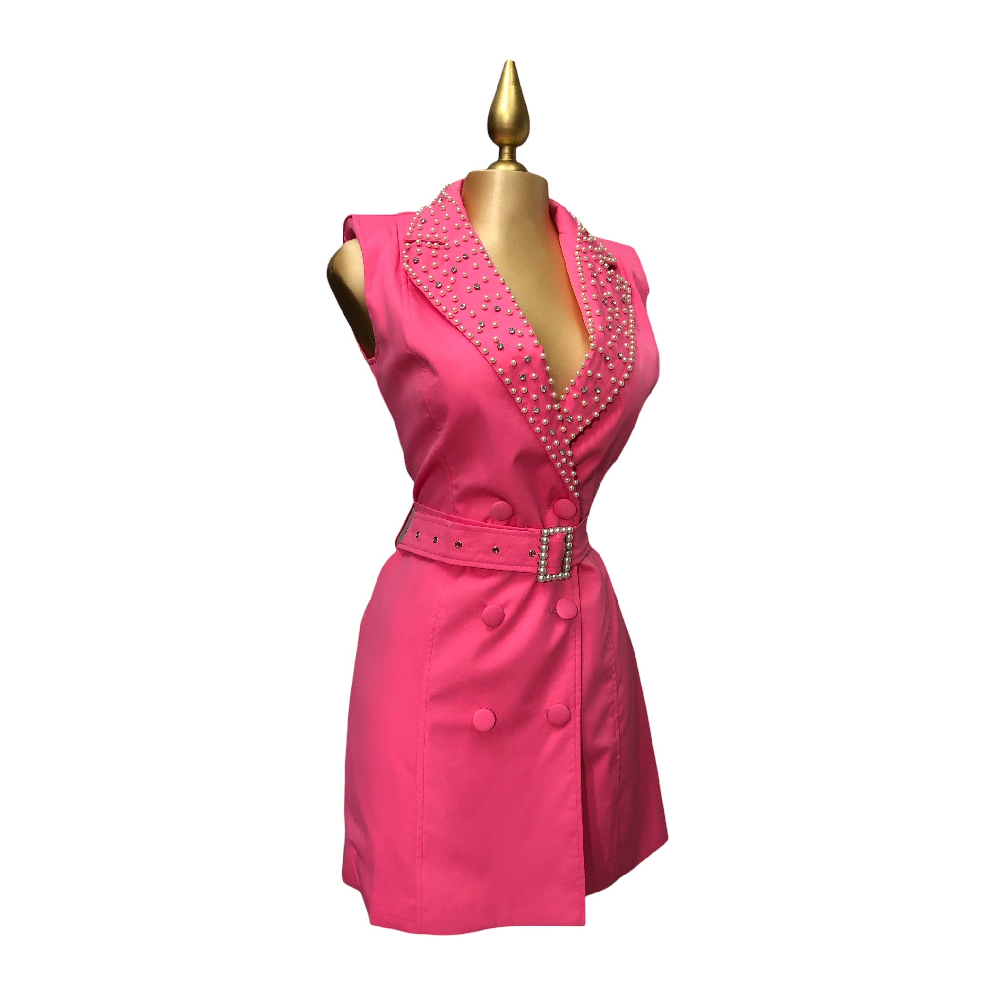 Foto 3 pulgar | Vestido con Pedrería Lc Rosa para Mujer