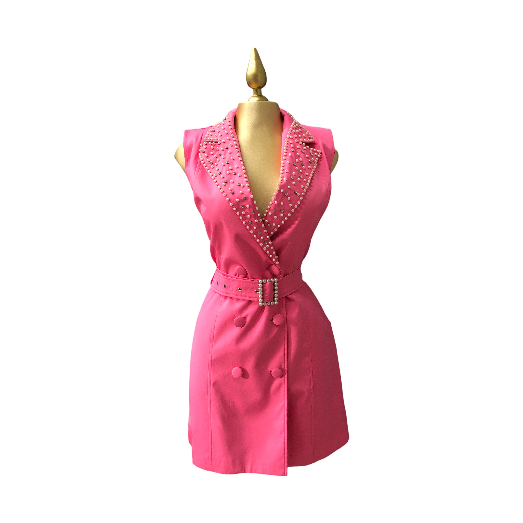 Foto 4 pulgar | Vestido con Pedrería Lc Rosa para Mujer