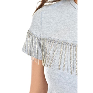 Foto 4 | Vestido Casual con Pedreria Roman Fashion /juvenil 37407 Gris