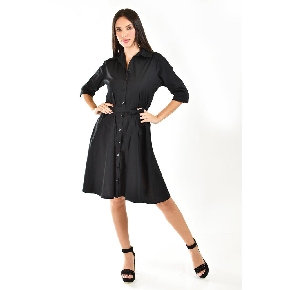 Vestido de Popelina Roman Fashion /juvenil 1063 Negro