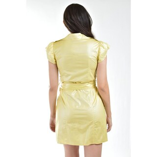 Foto 3 | Vestido Camisero Efecto Brillos Roman Fashion /juvenil 30314 Amarillo