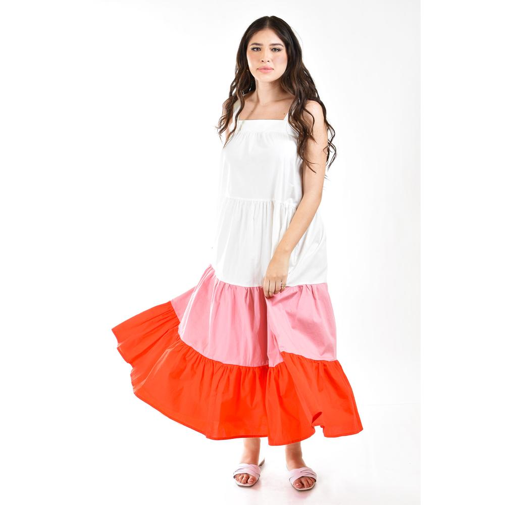 Foto 1 | Vestido de Popelina Roman Fashion Tricolor Juvenil