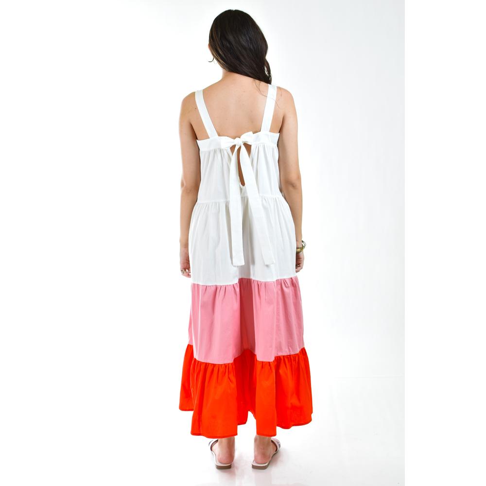 Foto 4 pulgar | Vestido de Popelina Roman Fashion Tricolor Juvenil