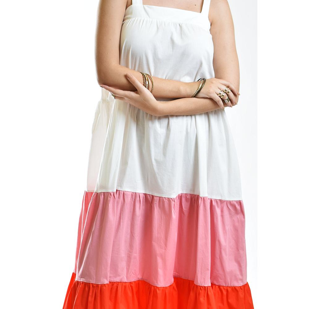 Foto 5 pulgar | Vestido de Popelina Roman Fashion Tricolor Juvenil