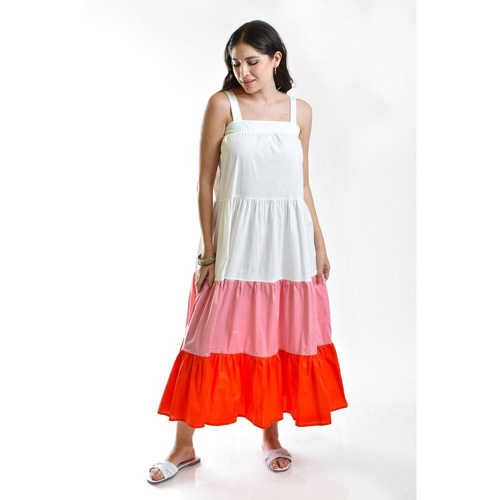Foto 5 | Vestido de Popelina Roman Fashion Tricolor Juvenil
