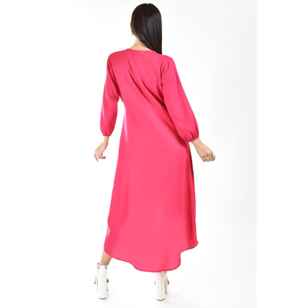 Foto 4 pulgar | Vestido Escote Moño Roman Fashion Rosa Juvenil