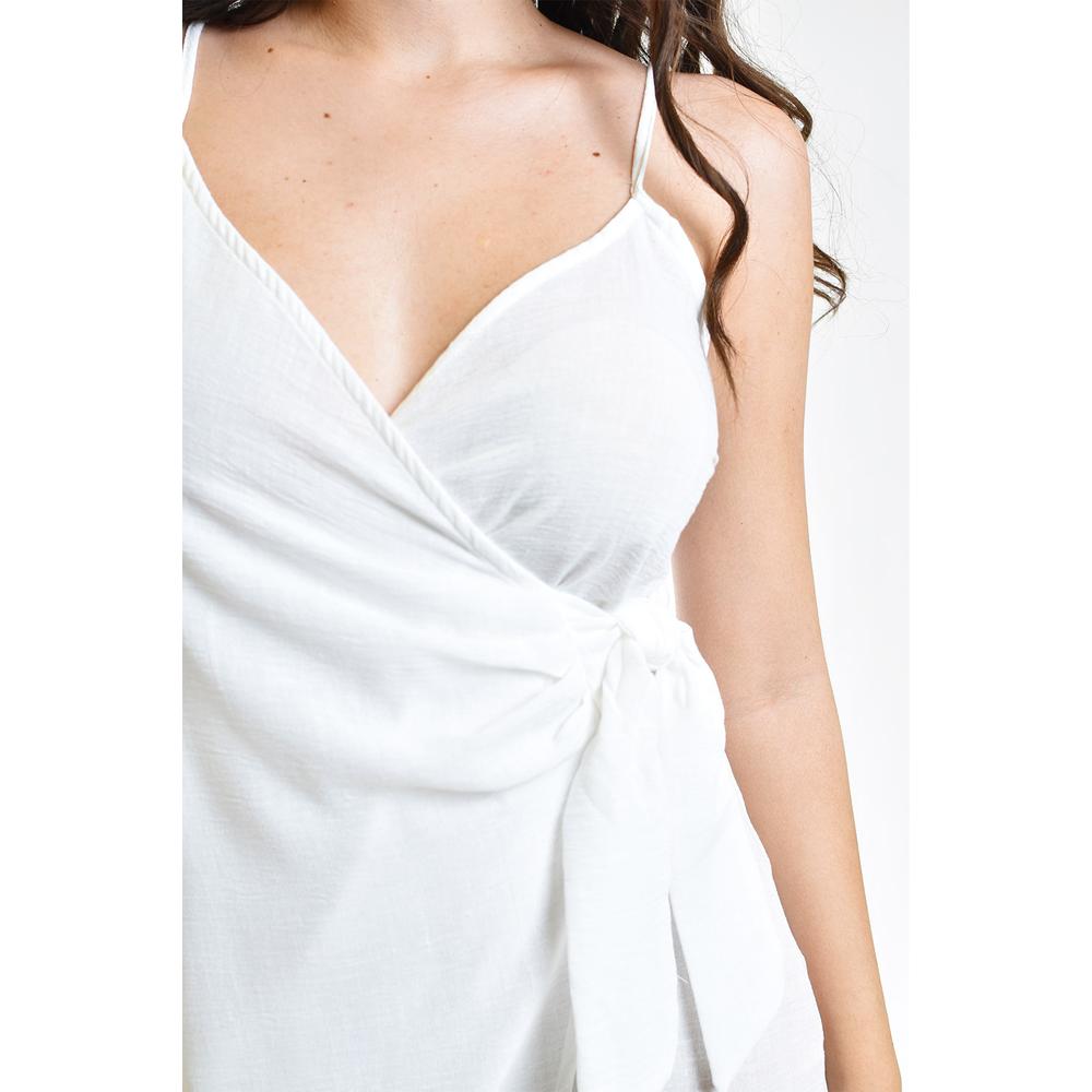 Foto 5 pulgar | Vestido con Nudo Roman Fashion Blanco Juvenil